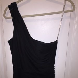 David’s Bridal one-shoulder dress with beading 10